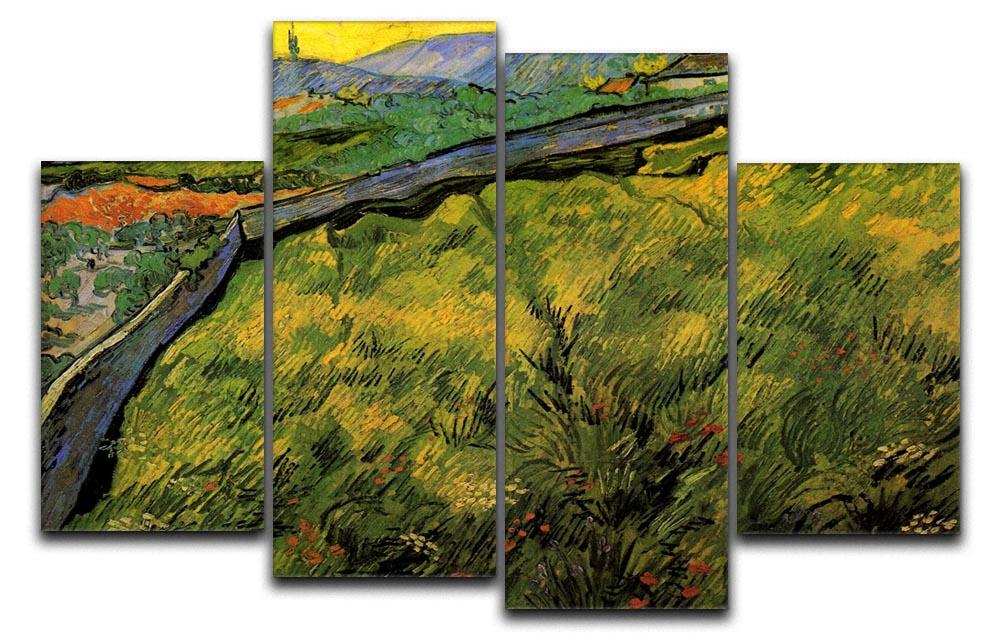 Field of Spring Wheat at Sunrise by Van Gogh 4 Split Panel Canvas  - Canvas Art Rocks - 1