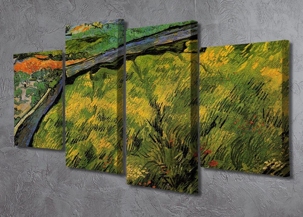 Field of Spring Wheat at Sunrise by Van Gogh 4 Split Panel Canvas - Canvas Art Rocks - 2