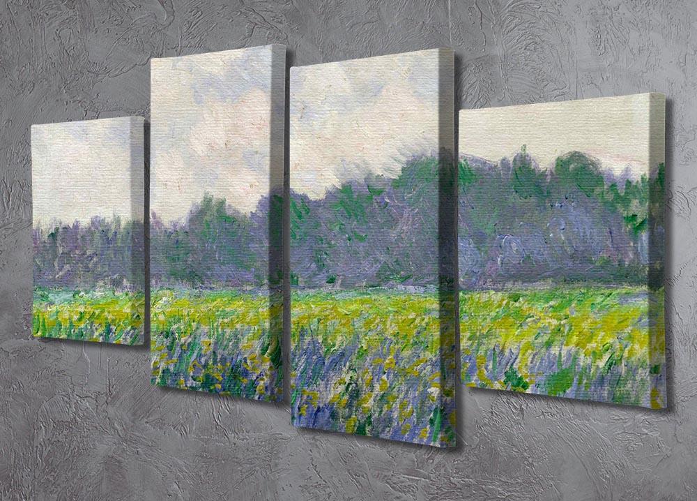 Field of Yellow Irises by Monet 4 Split Panel Canvas - Canvas Art Rocks - 2