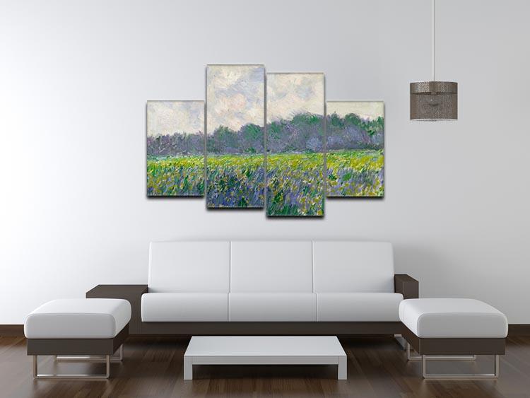 Field of Yellow Irises by Monet 4 Split Panel Canvas - Canvas Art Rocks - 3