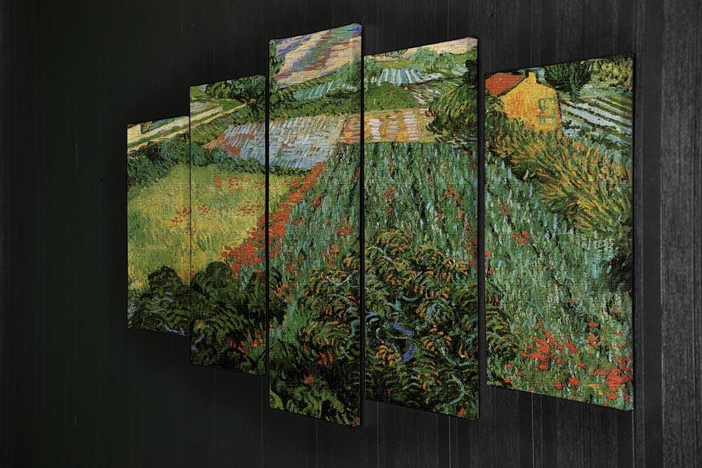 Field with Poppies by Van Gogh 5 Split Panel Canvas - Canvas Art Rocks - 2