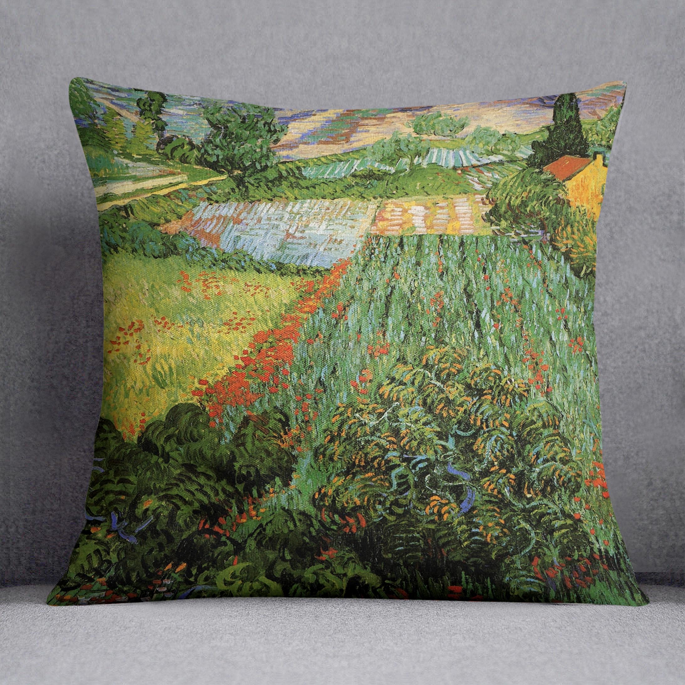 Field with Poppies by Van Gogh Cushion