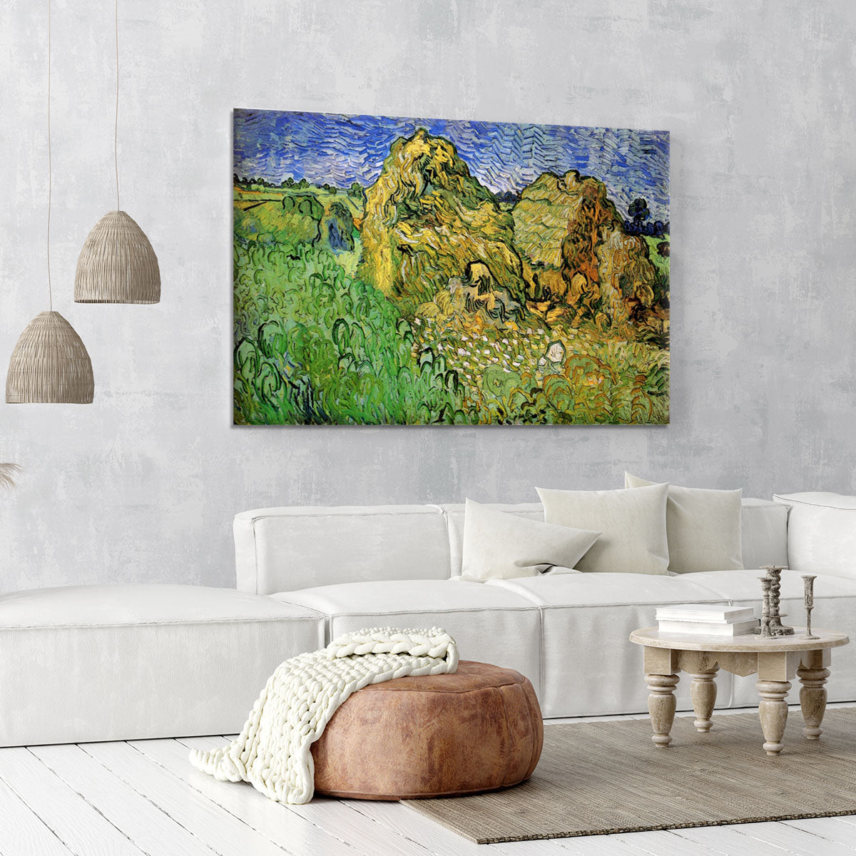 Field with Wheat Stacks by Van Gogh Canvas Print or Poster - Canvas Art Rocks - 6