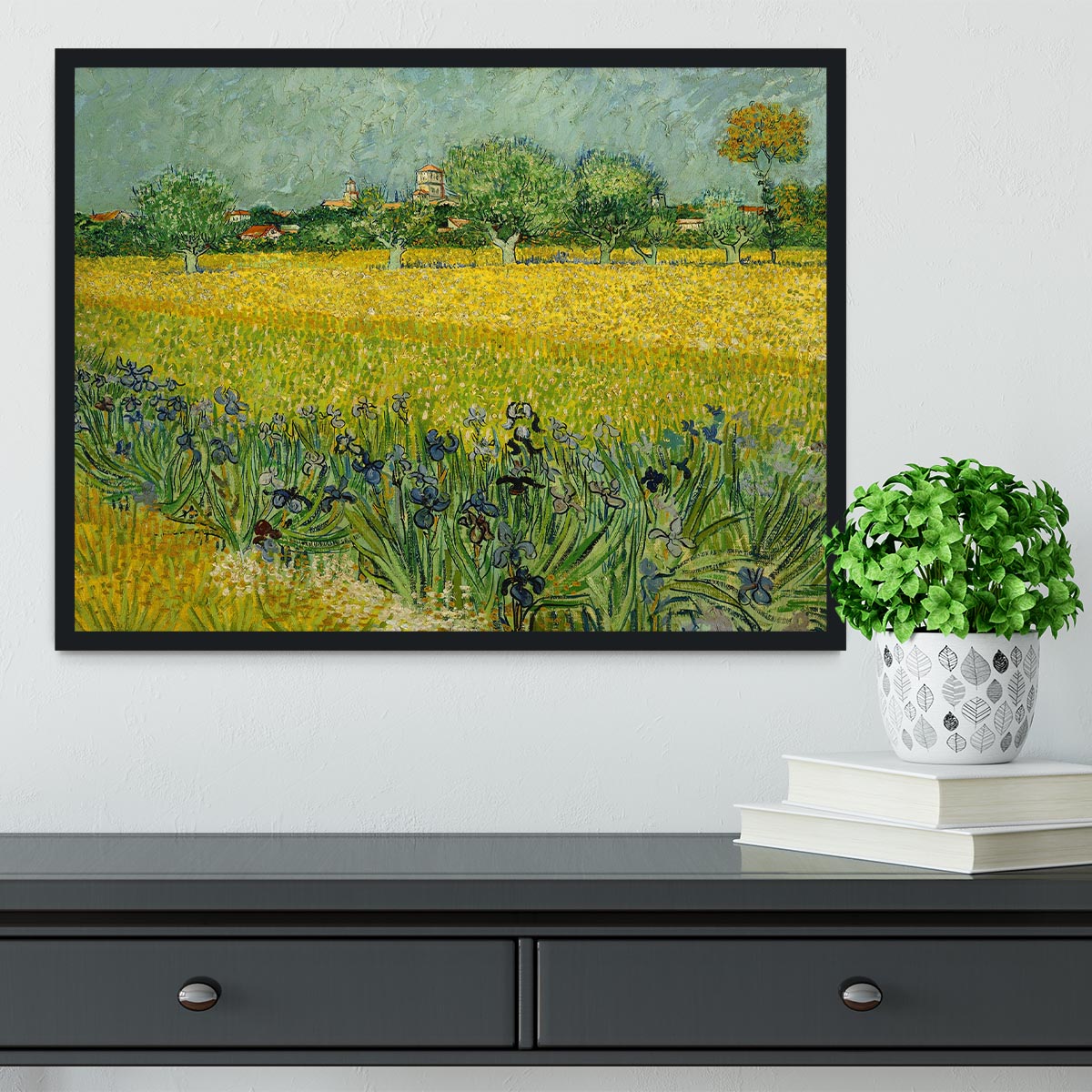 Field with flowers near Arles Framed Print - Canvas Art Rocks - 2
