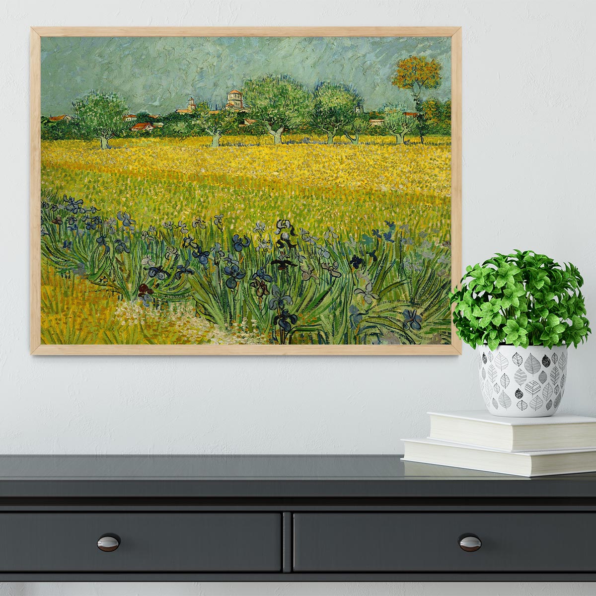 Field with flowers near Arles Framed Print - Canvas Art Rocks - 4