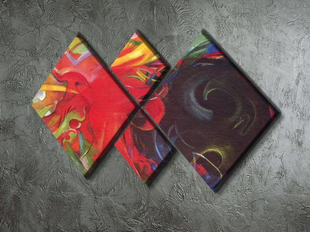 Fighting forms by Franz Marc 4 Square Multi Panel Canvas - Canvas Art Rocks - 2