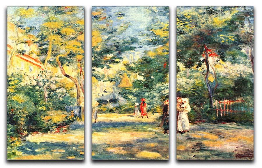 Figures in the garden by Renoir 3 Split Panel Canvas Print - Canvas Art Rocks - 1