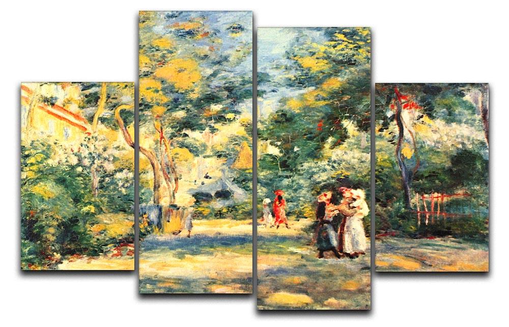 Figures in the garden by Renoir 4 Split Panel Canvas  - Canvas Art Rocks - 1