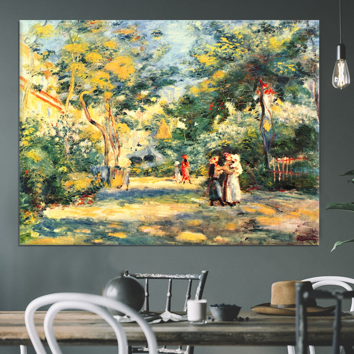Figures in the garden by Renoir Canvas Print or Poster - Canvas Art Rocks - 3