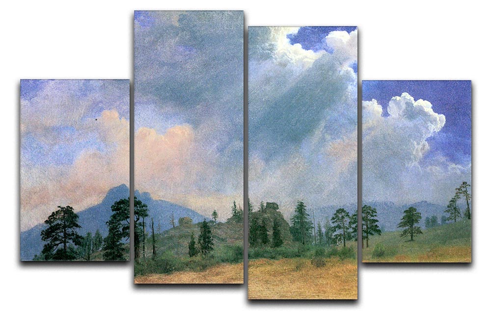 Fir trees and storm clouds by Bierstadt 4 Split Panel Canvas - Canvas Art Rocks - 1