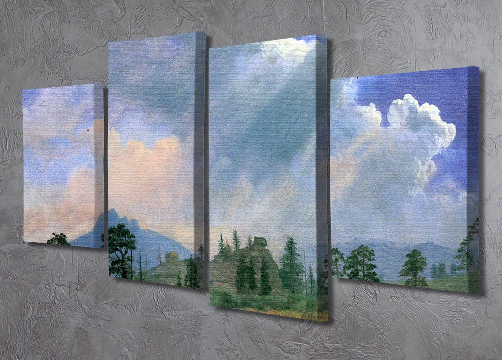 Fir trees and storm clouds by Bierstadt 4 Split Panel Canvas - Canvas Art Rocks - 2