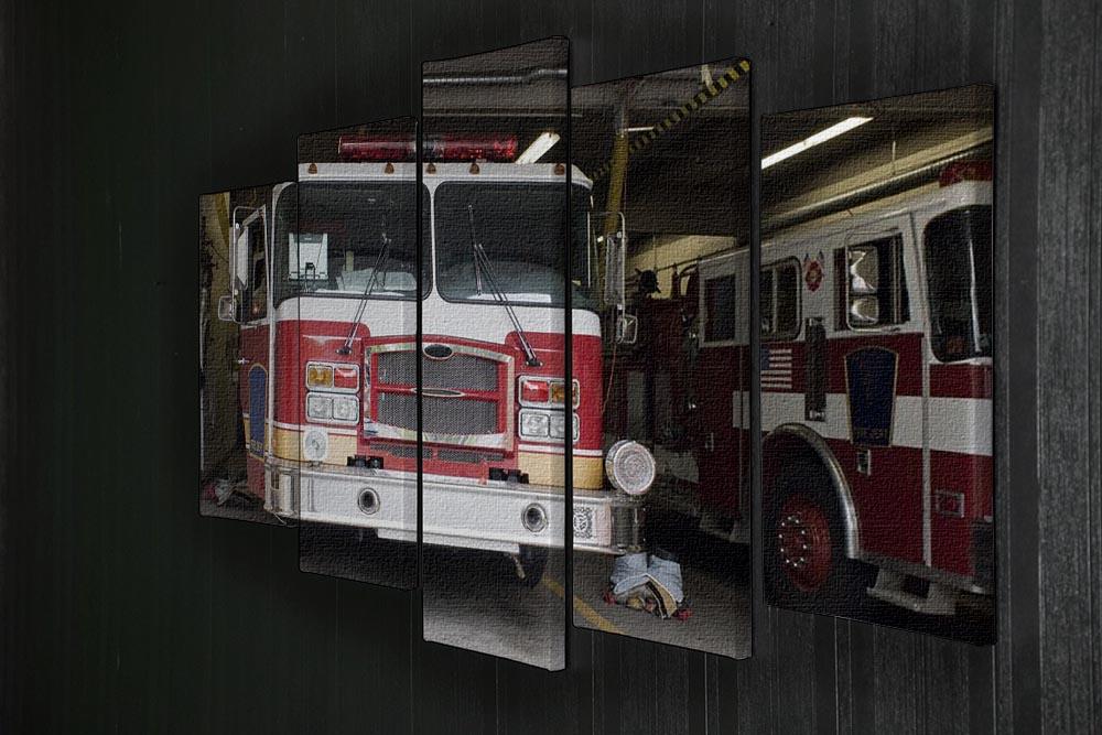 Fire Truck 5 Split Panel Canvas  - Canvas Art Rocks - 2