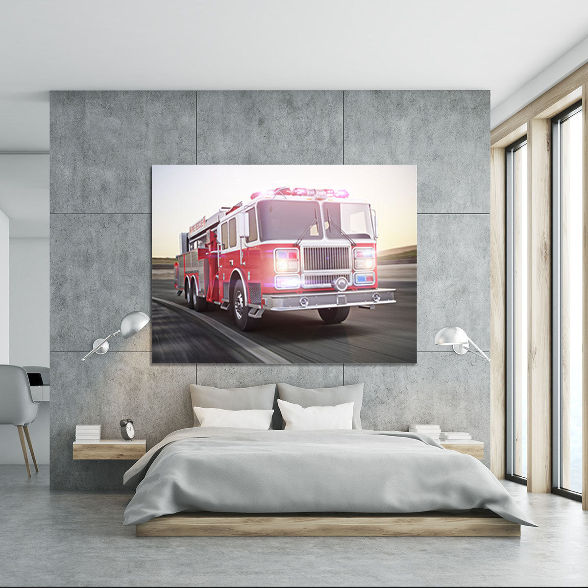 Fire truck running with lights and sirens Canvas Print or Poster - Canvas Art Rocks - 5