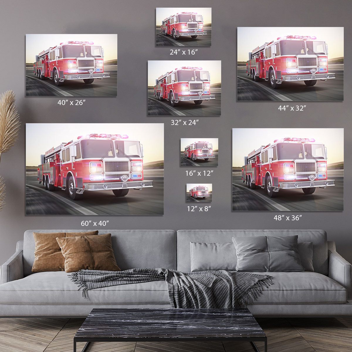 Fire truck running with lights and sirens Canvas Print or Poster - Canvas Art Rocks - 7