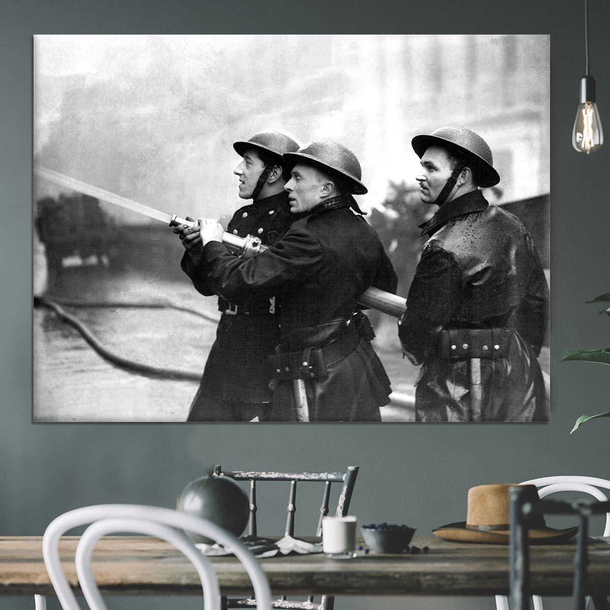 Firefighters morning after air raids London Canvas Print or Poster - Canvas Art Rocks - 3