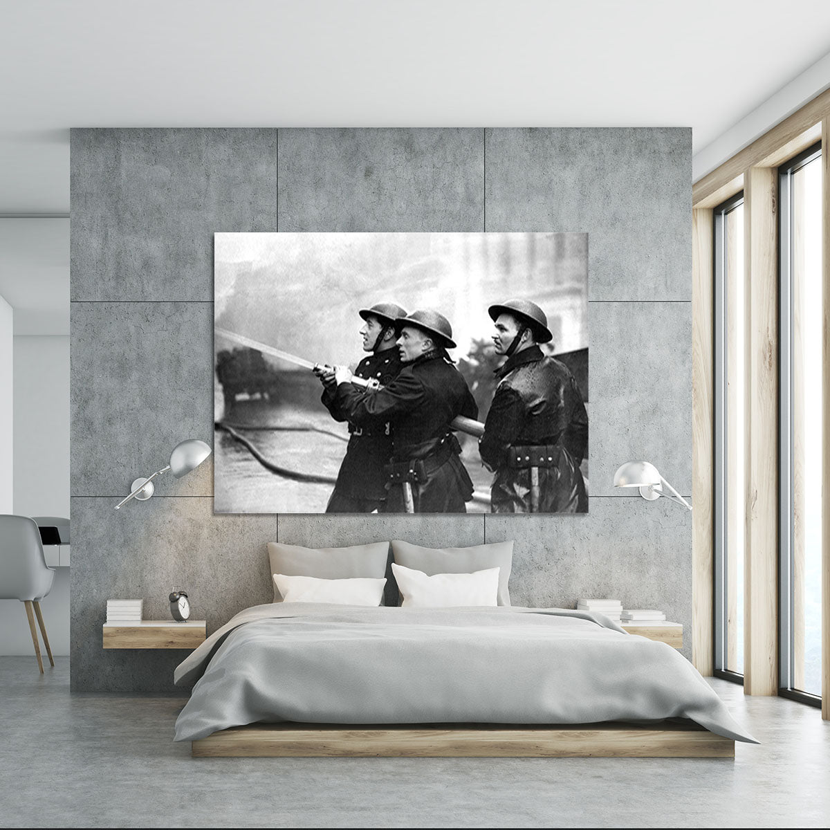 Firefighters morning after air raids London Canvas Print or Poster - Canvas Art Rocks - 5