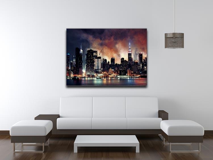 Fireworks show with Manhattan skyscrapers Canvas Print or Poster - Canvas Art Rocks - 4