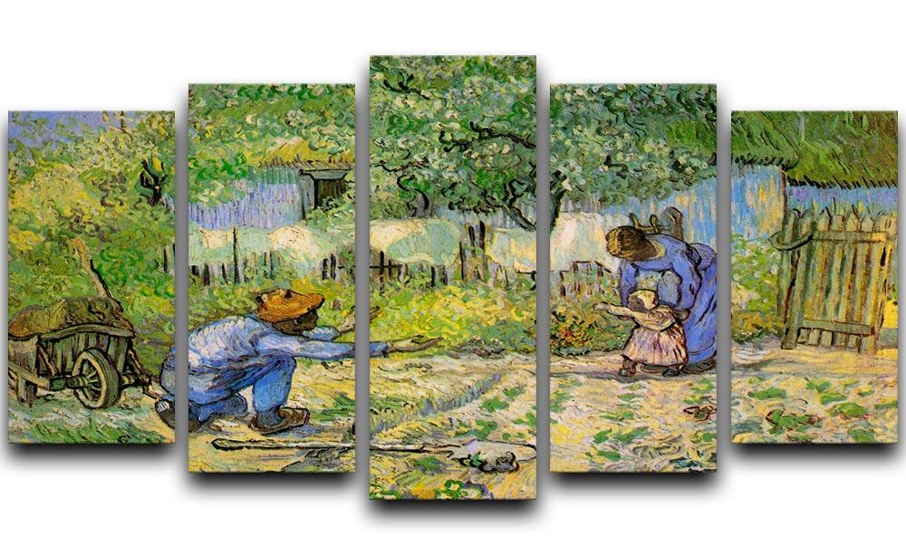 First Steps by Van Gogh 5 Split Panel Canvas  - Canvas Art Rocks - 1
