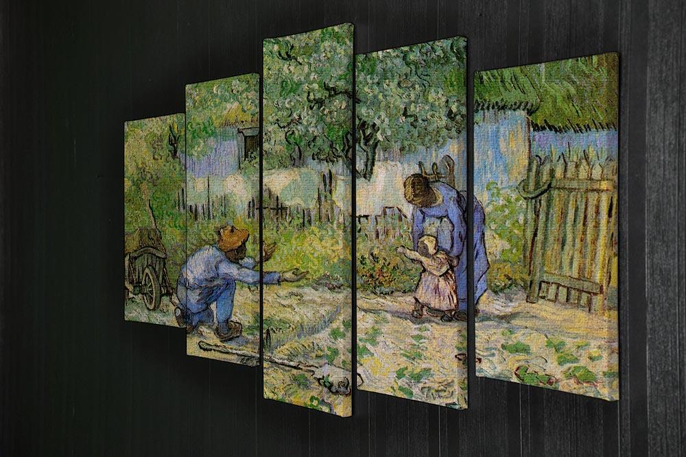 First Steps by Van Gogh 5 Split Panel Canvas - Canvas Art Rocks - 2