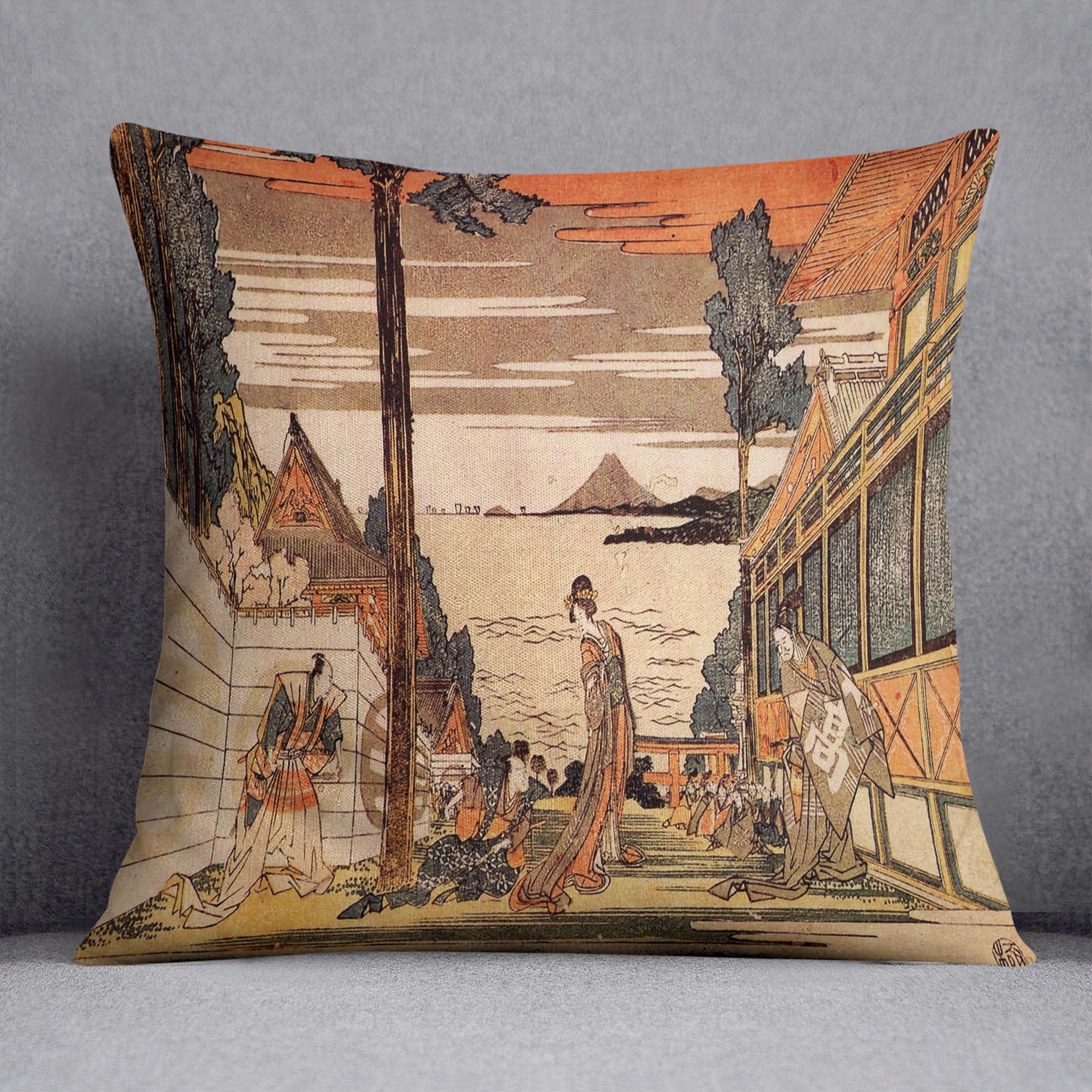 First act by Hokusai Cushion
