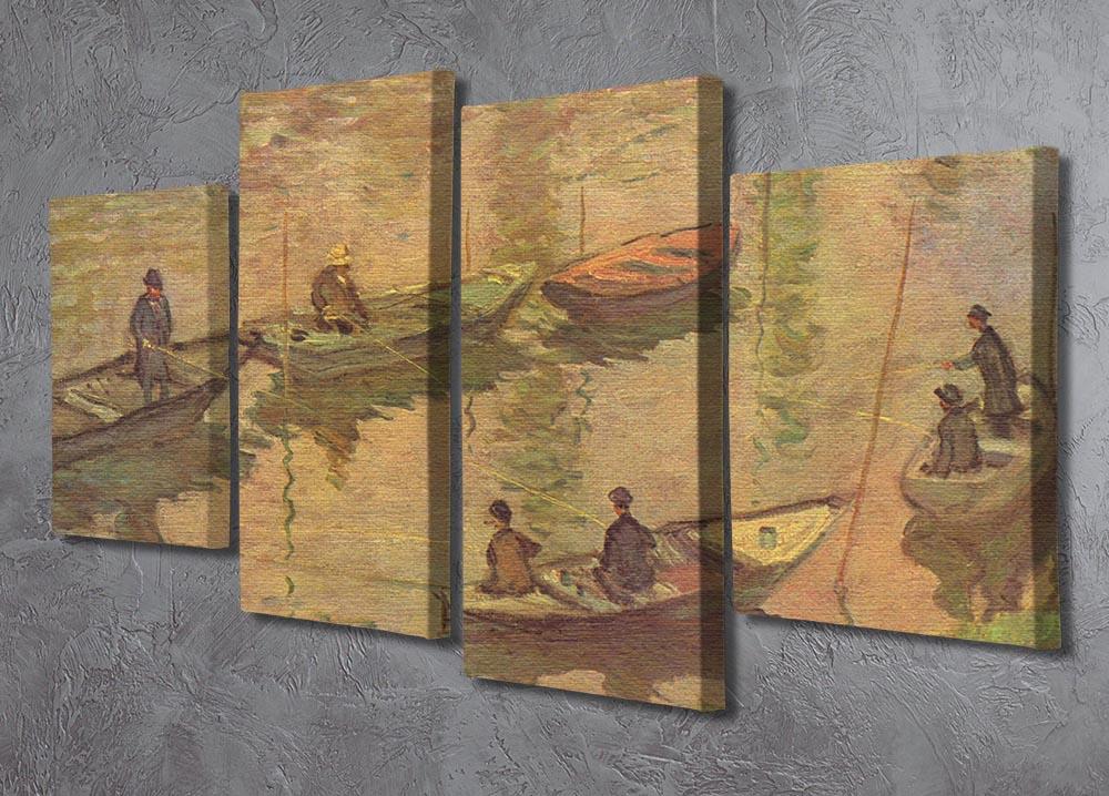 Fishermen on the Seine at Poissy by Claude_Monet 4 Split Panel Canvas - Canvas Art Rocks - 2