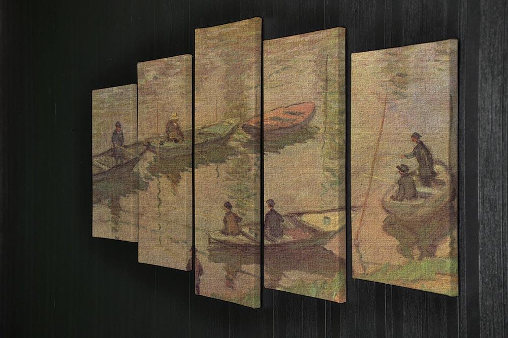 Fishermen on the Seine at Poissy by Claude_Monet 5 Split Panel Canvas - Canvas Art Rocks - 2