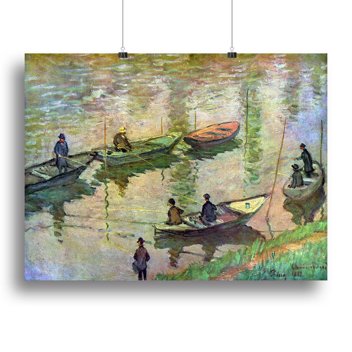 Fishermen on the Seine at Poissy by Monet Canvas Print or Poster - Canvas Art Rocks - 2