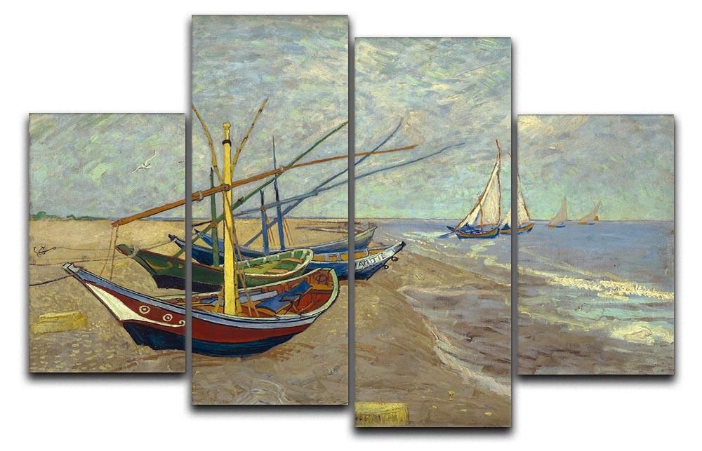 Fishing boats at Sainte Marie 4 Split Panel Canvas  - Canvas Art Rocks - 1