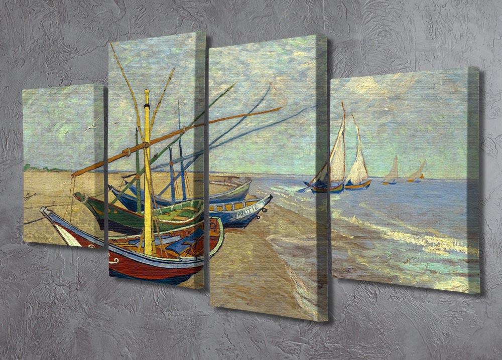 Fishing boats at Sainte Marie 4 Split Panel Canvas - Canvas Art Rocks - 2