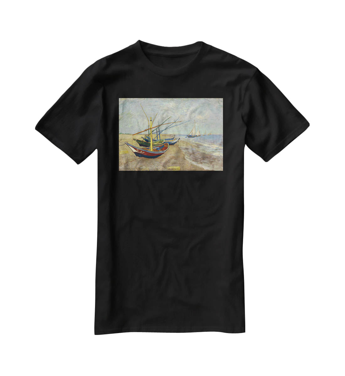 Fishing boats at Sainte Marie T-Shirt - Canvas Art Rocks - 1