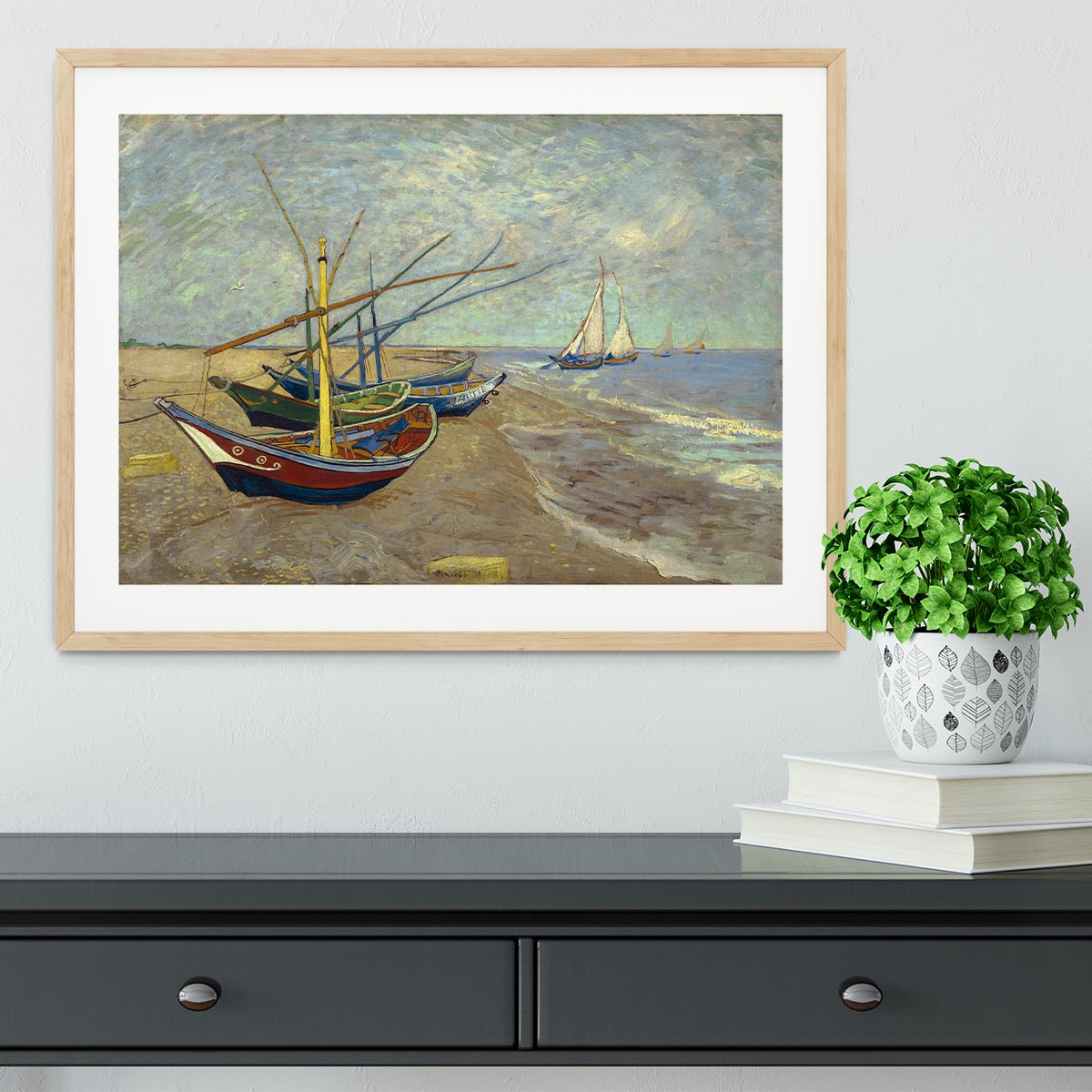 Fishing boats at Sainte Marie Framed Print - Canvas Art Rocks - 3