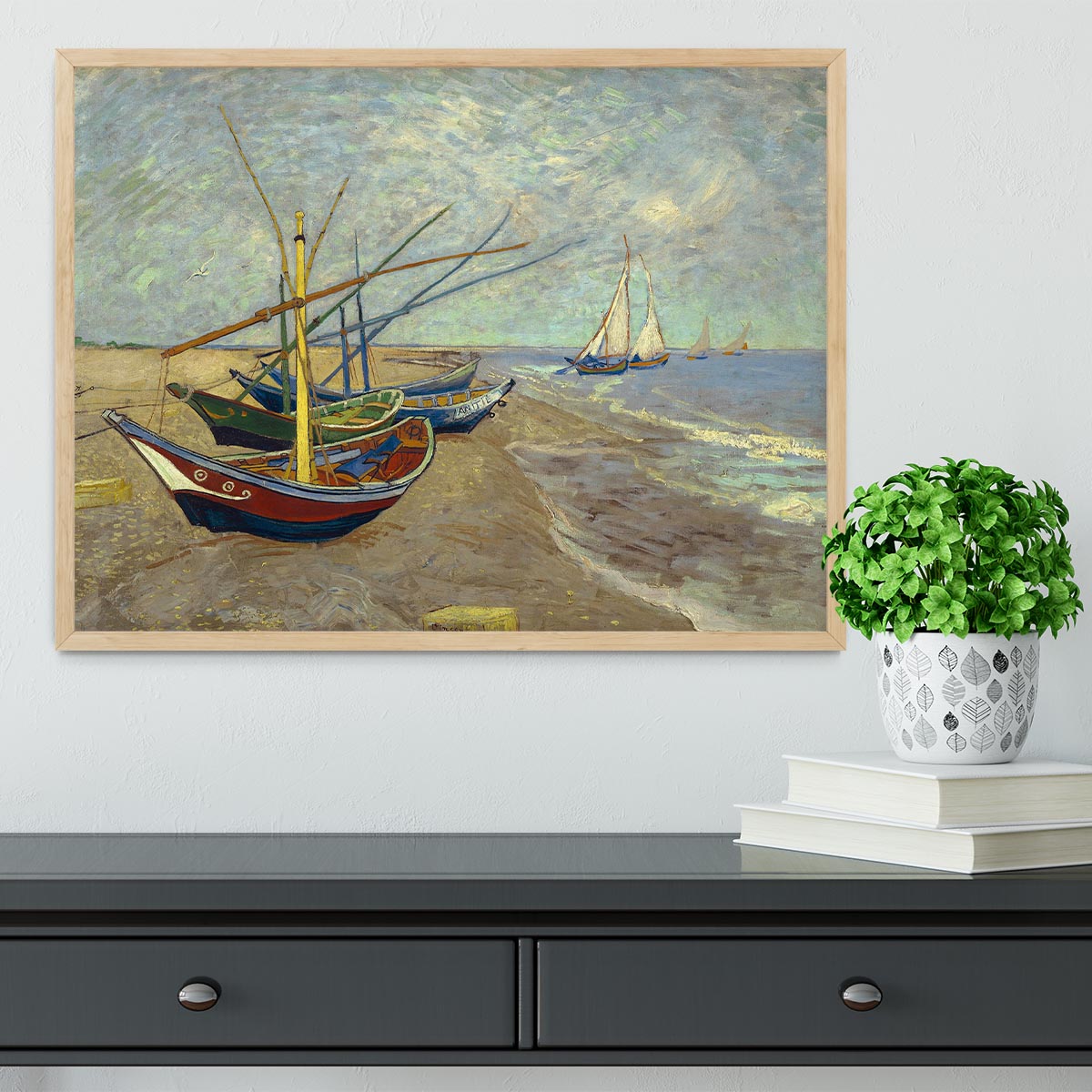 Fishing boats at Sainte Marie Framed Print - Canvas Art Rocks - 4