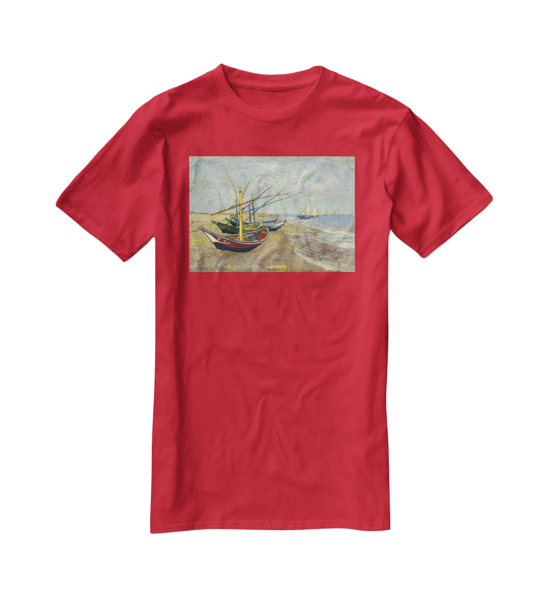 Fishing boats at Sainte Marie T-Shirt - Canvas Art Rocks - 4