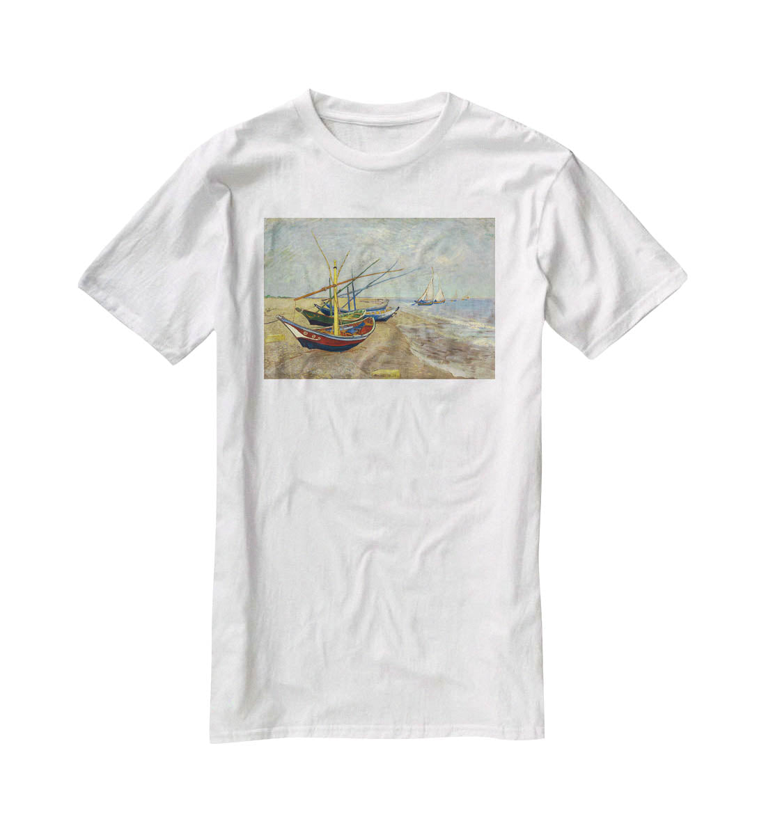 Fishing boats at Sainte Marie T-Shirt - Canvas Art Rocks - 5