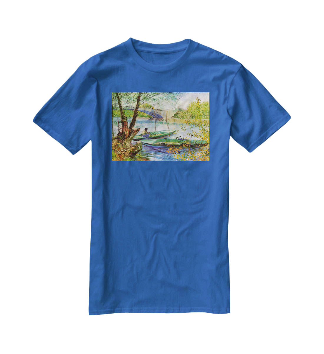 Fishing in Spring by Van Gogh T-Shirt - Canvas Art Rocks - 2