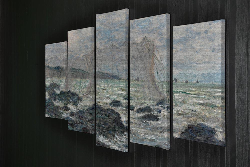 Fishing nets at Pourville by Monet 5 Split Panel Canvas - Canvas Art Rocks - 2