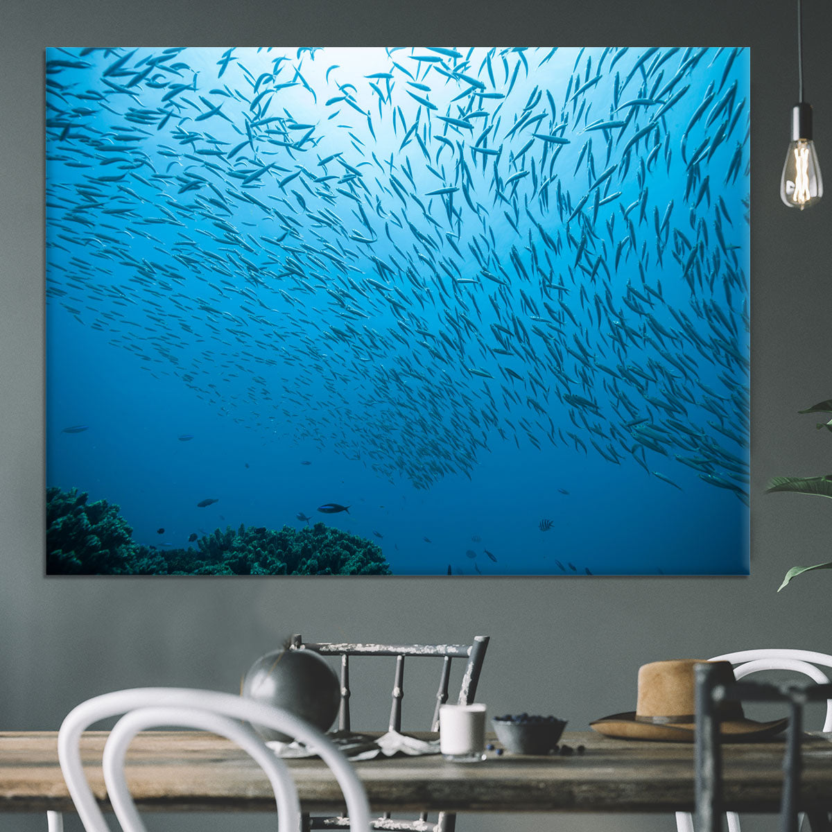 Flock of fish flowing Canvas Print or Poster - Canvas Art Rocks - 3