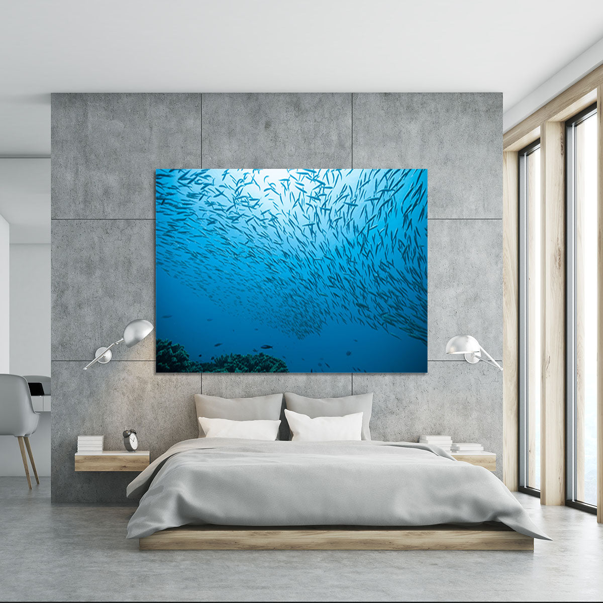 Flock of fish flowing Canvas Print or Poster - Canvas Art Rocks - 5