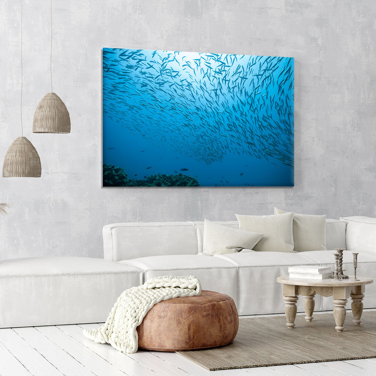 Flock of fish flowing Canvas Print or Poster - Canvas Art Rocks - 6