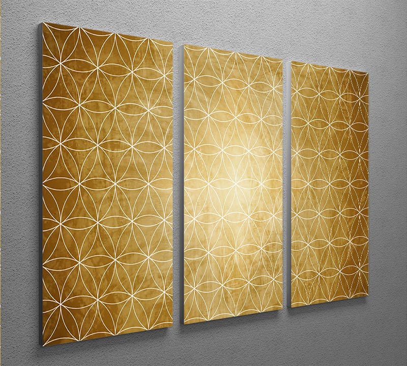 Flower Geometry 3 Split Panel Canvas Print - Canvas Art Rocks - 2