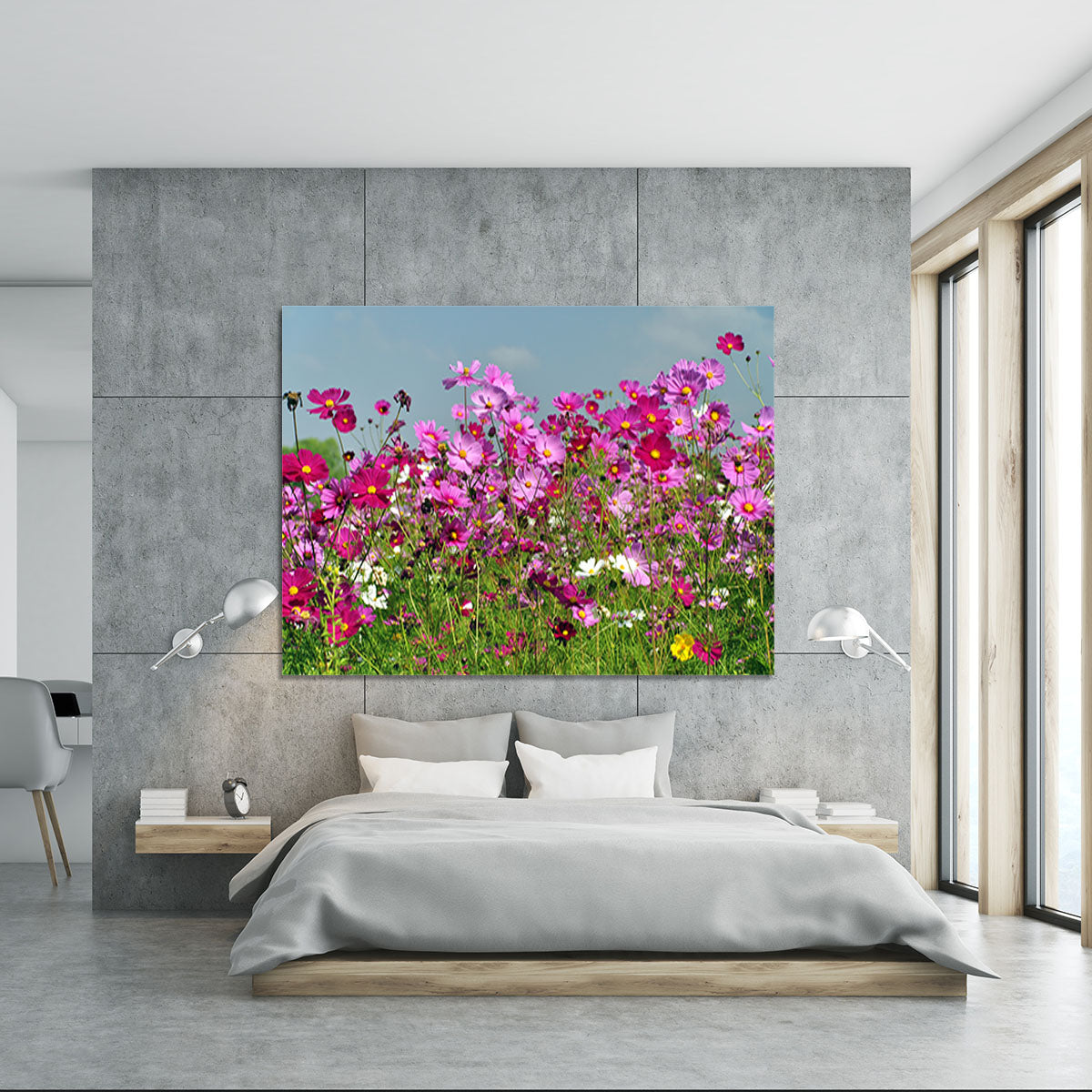 Flower field with blue sky Canvas Print or Poster - Canvas Art Rocks - 5