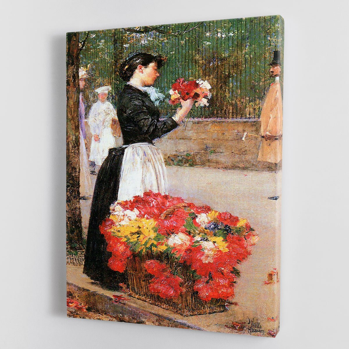 Flower girl by Hassam Canvas Print or Poster - Canvas Art Rocks - 1