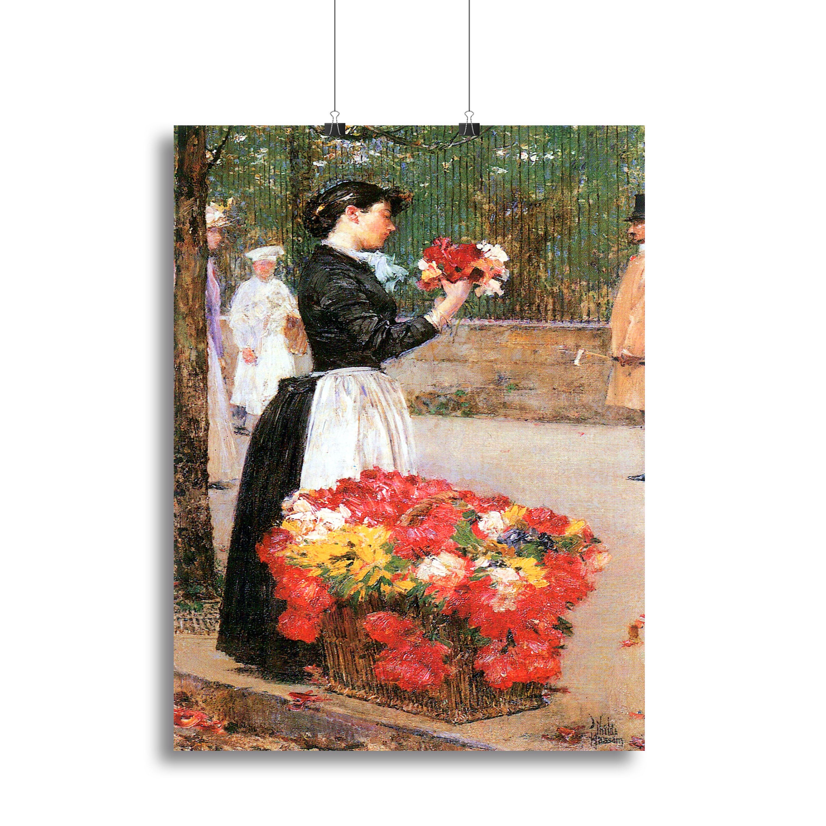 Flower girl by Hassam Canvas Print or Poster - Canvas Art Rocks - 2
