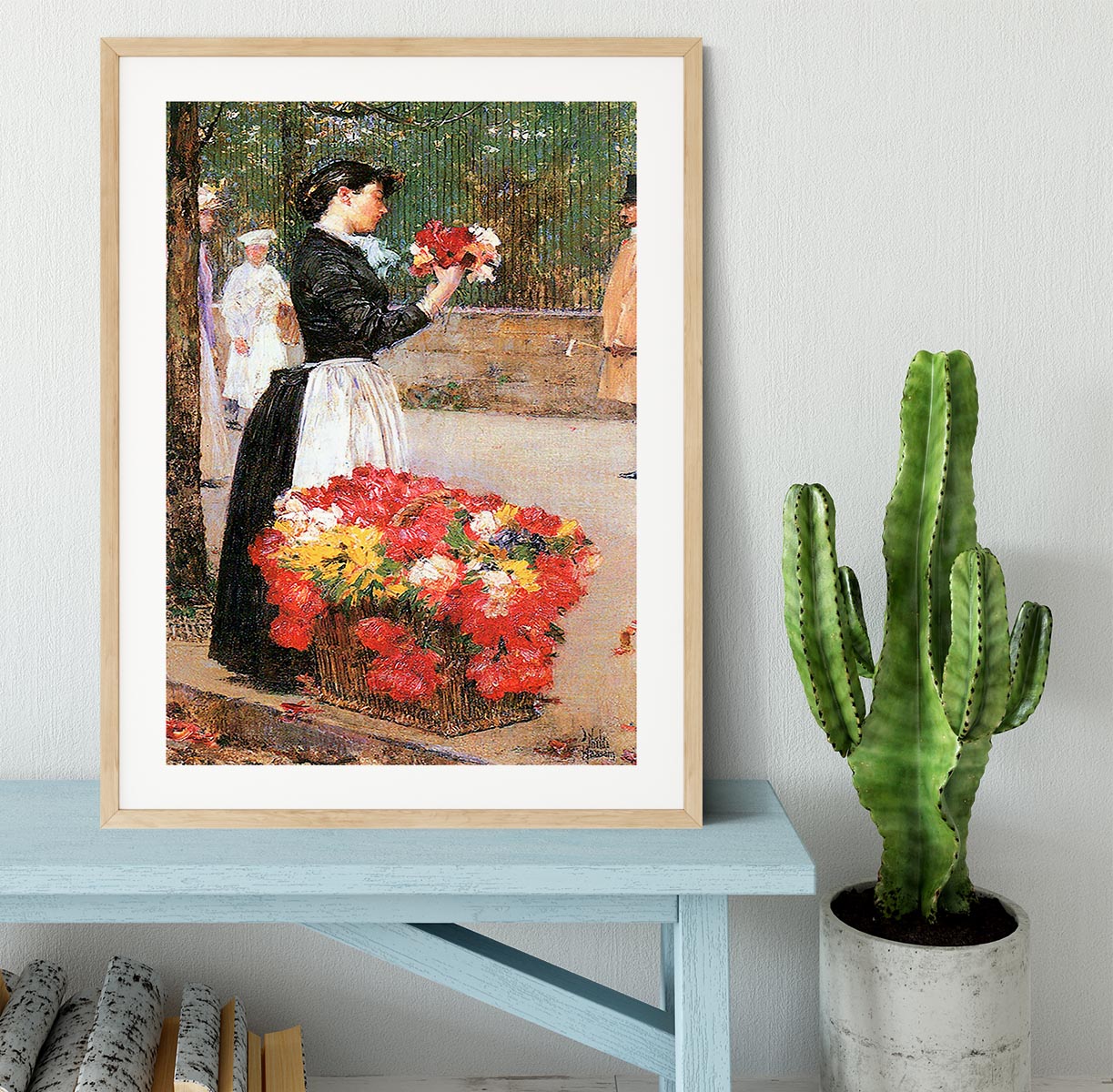 Flower girl by Hassam Framed Print - Canvas Art Rocks - 3