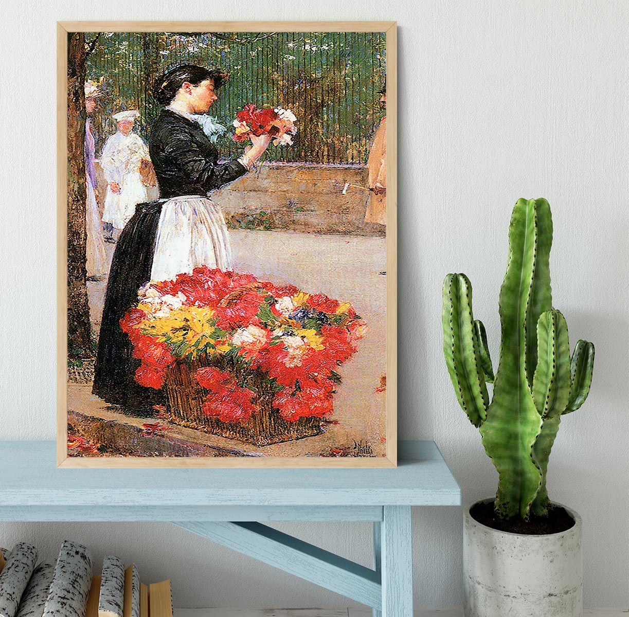 Flower girl by Hassam Framed Print - Canvas Art Rocks - 4