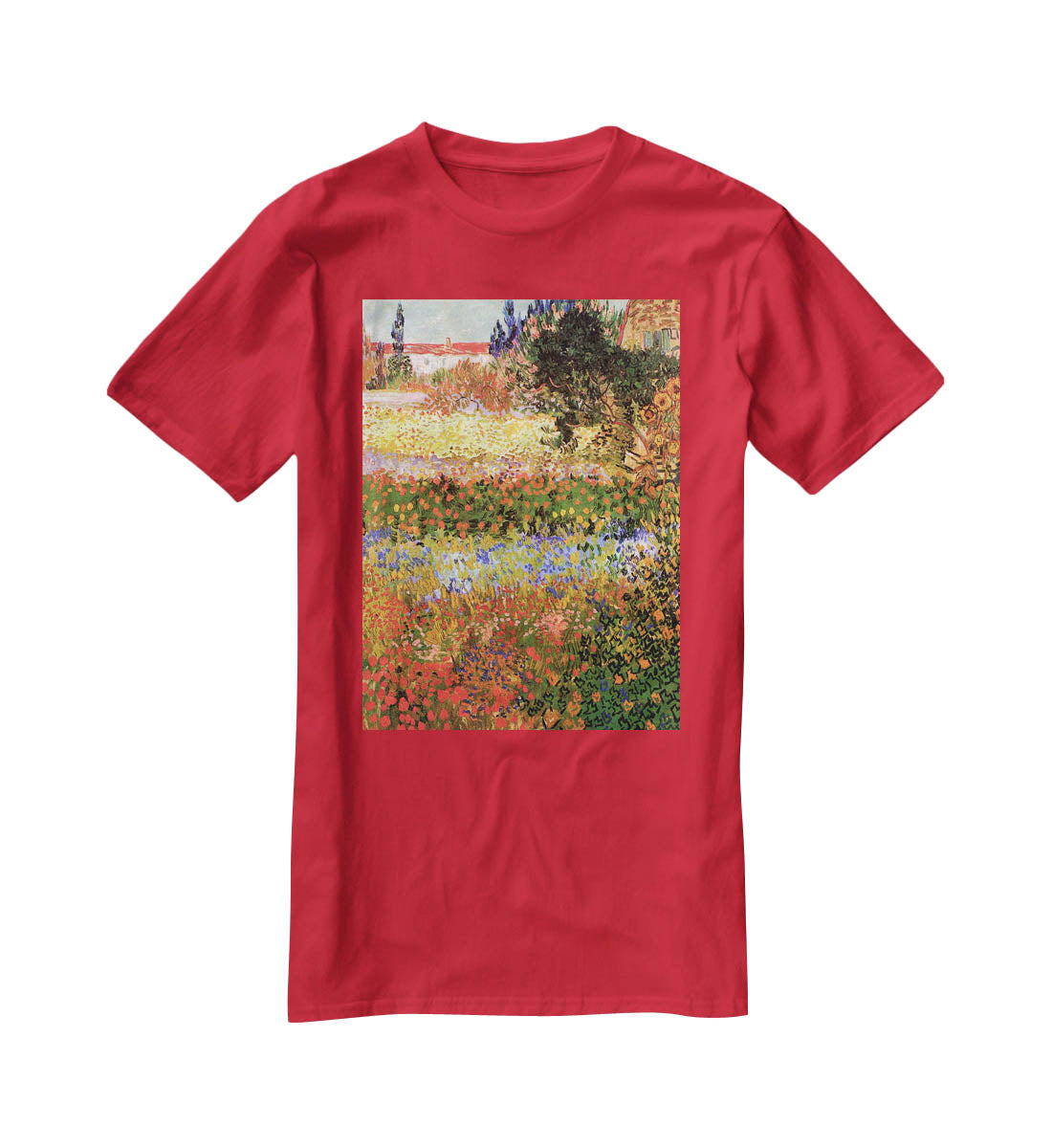 Flowering Garden by Van Gogh T-Shirt - Canvas Art Rocks - 4