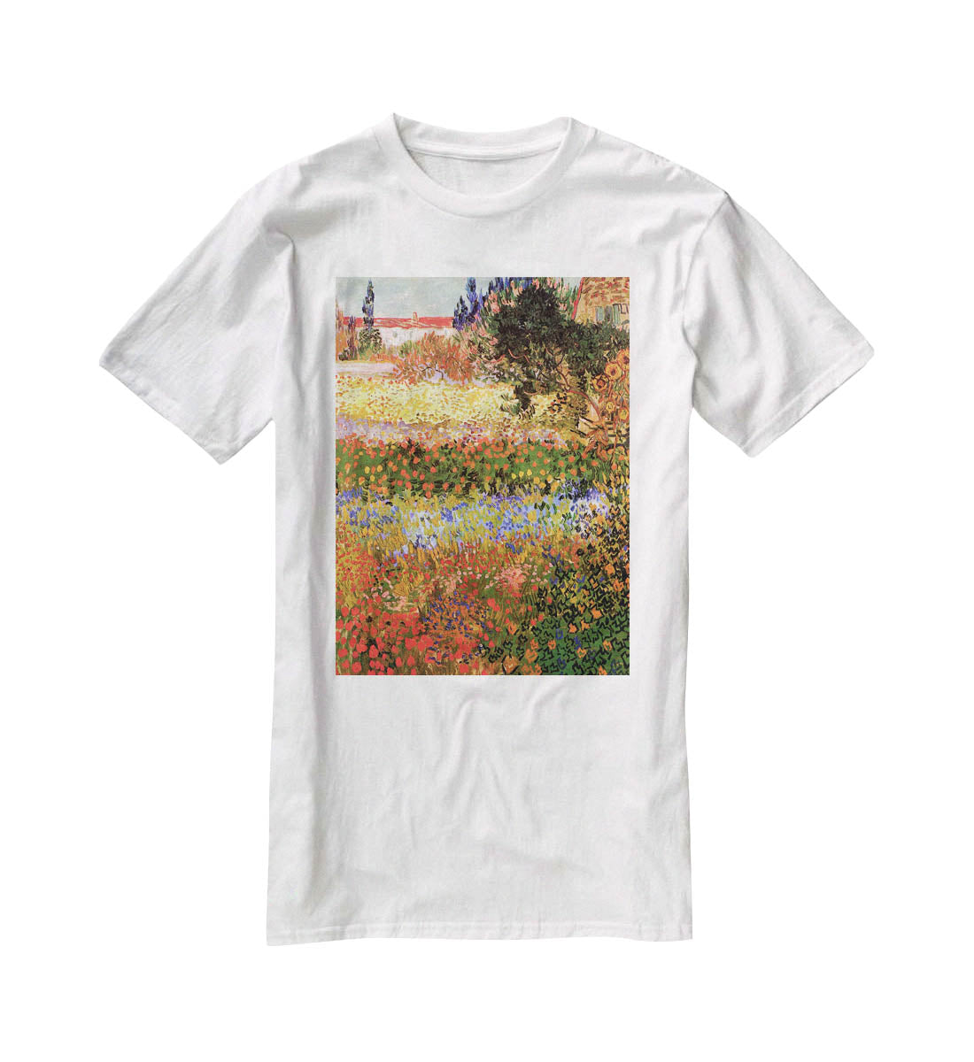 Flowering Garden by Van Gogh T-Shirt - Canvas Art Rocks - 5