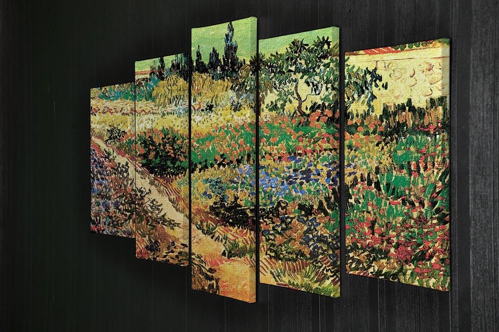 Flowering Garden with Path by Van Gogh 5 Split Panel Canvas - Canvas Art Rocks - 2