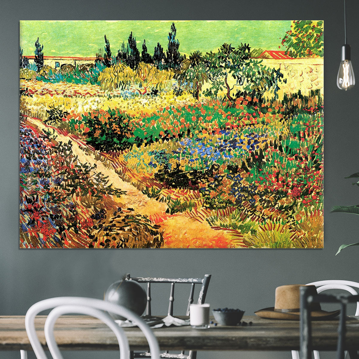 Flowering Garden with Path by Van Gogh Canvas Print or Poster - Canvas Art Rocks - 3