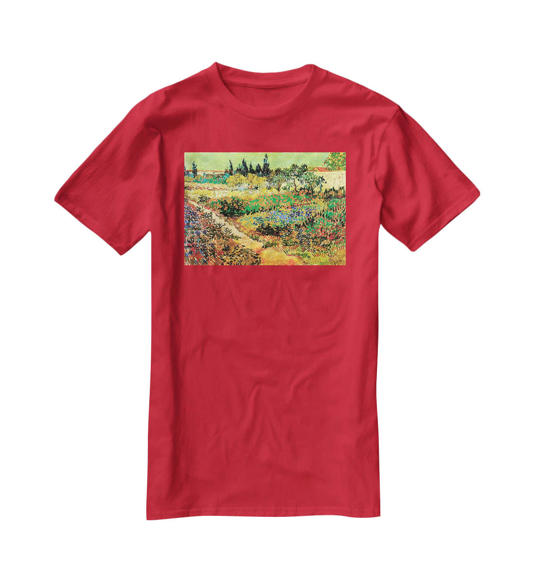 Flowering Garden with Path by Van Gogh T-Shirt - Canvas Art Rocks - 4